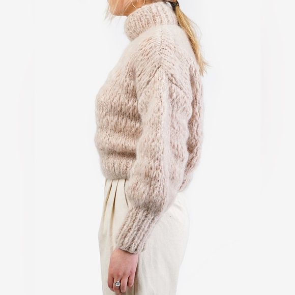 Frisson Knits Isabella sweater in nude buff - Picture 3 of 8